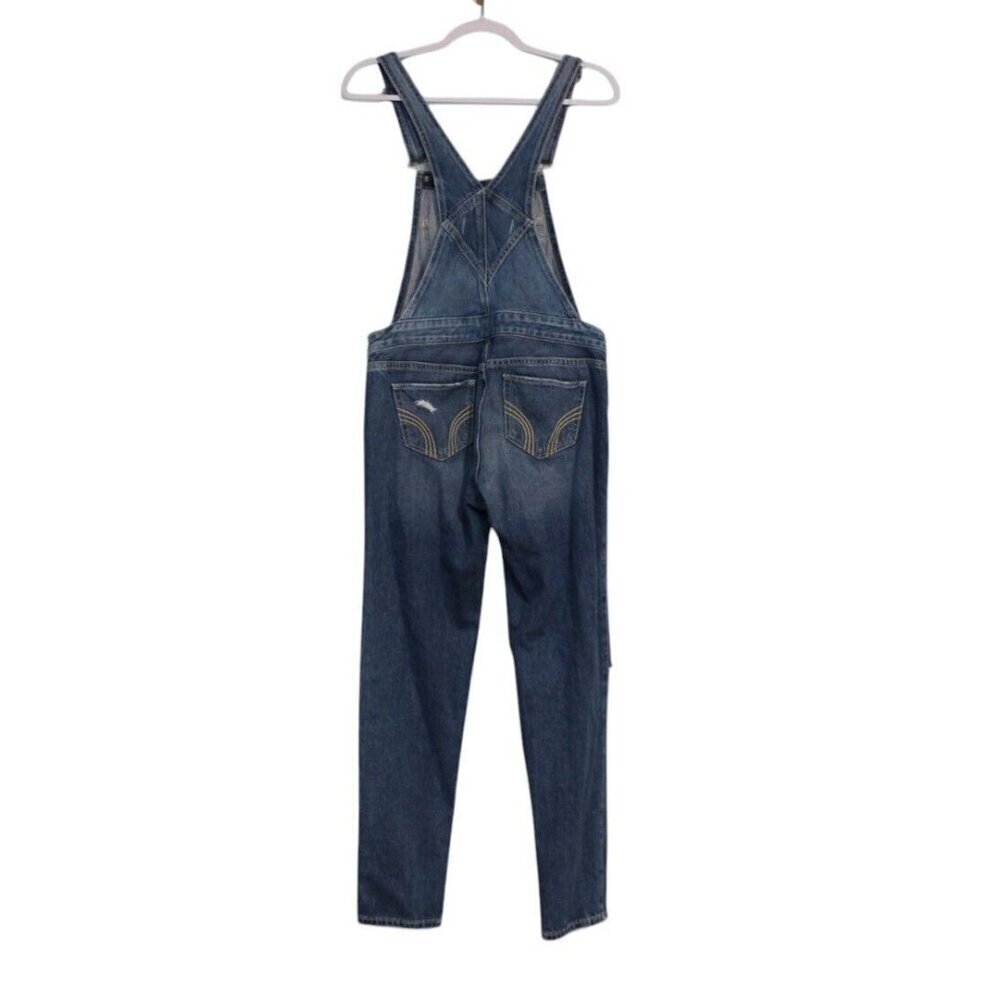 Hollister Denim Overalls Size Small Distressed 100% Cotton Preppy - Picture 8 of 14